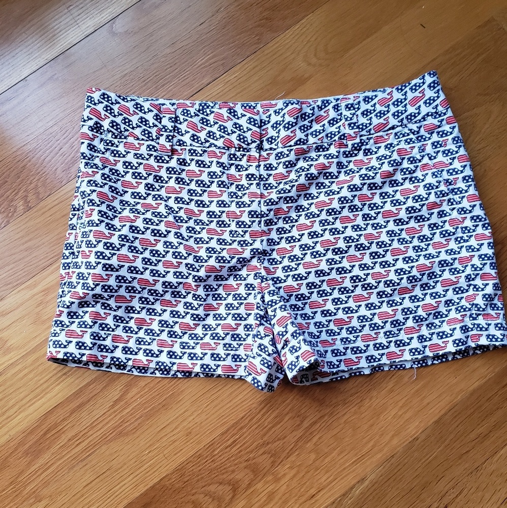 Vineyard Vines Girls Patriotic Whale Shorts